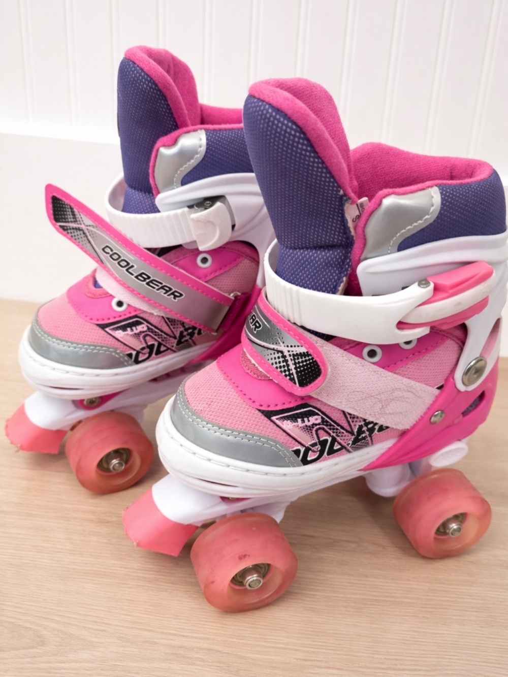 Cool Bear Pink & Purple Kids' Quad Roller Skates